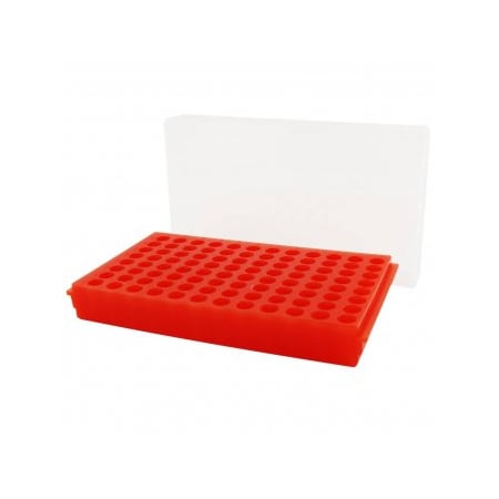 Scientific Specialties Flipper Micro-Tube Racks, 96 Capacity, Orange, 5/PK 145912